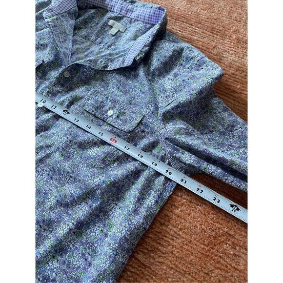 TALBOTS Cotton Bottom Down Long Sleeve lilac Shirt L - Picture 5 of 8